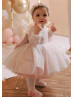 Blush Pink Glitter Lace Tulle Flower Girl Dress